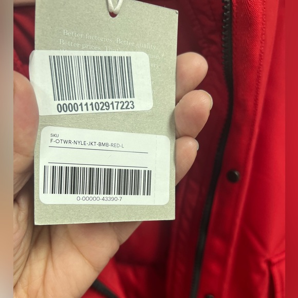 ❌SOLD❌ Everlane The ReNew Heavyweight Bomber Red Large NEW - Picture 9 of 12